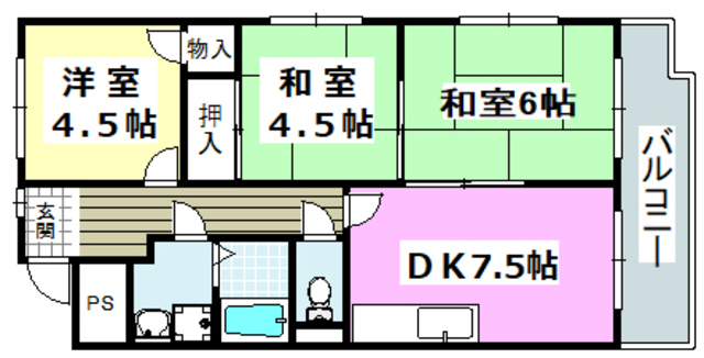 茨木市星見町のマンションの間取り