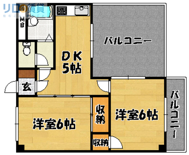 大阪市東淀川区豊里のマンションの間取り