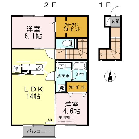 薩摩川内市永利町のマンションの間取り