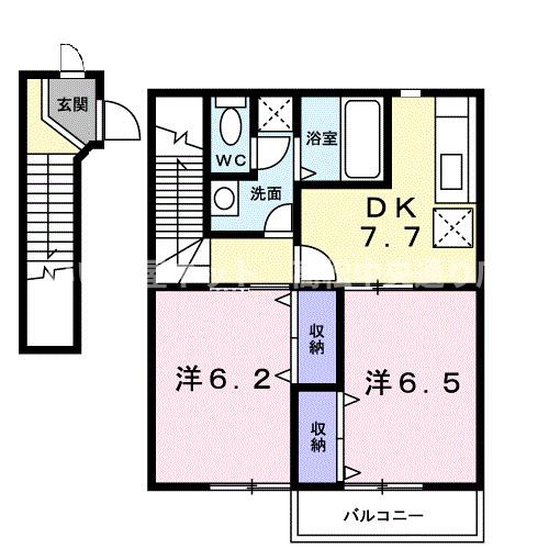 フラットＨＩＲＡＯＫＡの間取り