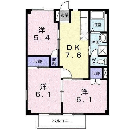 ふれあいハイツ Aの間取り