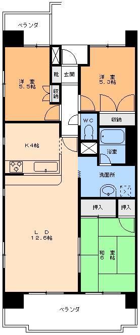 カントリーハウス椿Iの間取り