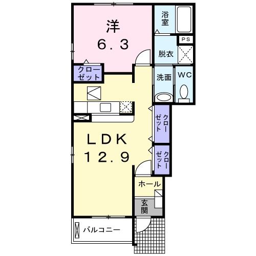 伊賀市三田のアパートの間取り