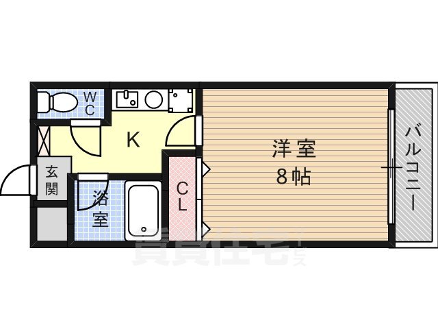 高槻市奈佐原元町のマンションの間取り