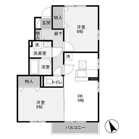 古河市上辺見のアパートの間取り