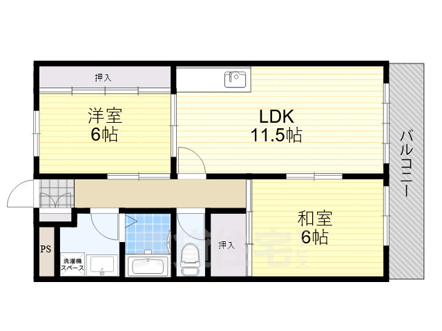 吹田市南清和園町のマンションの間取り