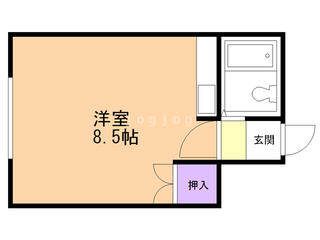 釧路市堀川町のアパートの間取り