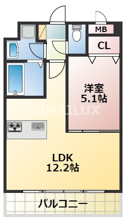 熊本市中央区国府のマンションの間取り