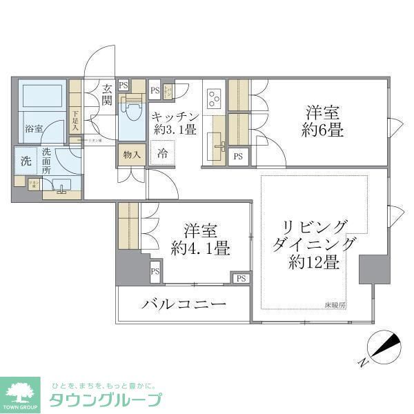 中央区日本橋茅場町のマンションの間取り