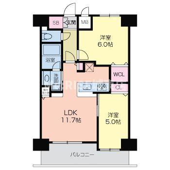 大阪市城東区鴫野西のマンションの間取り