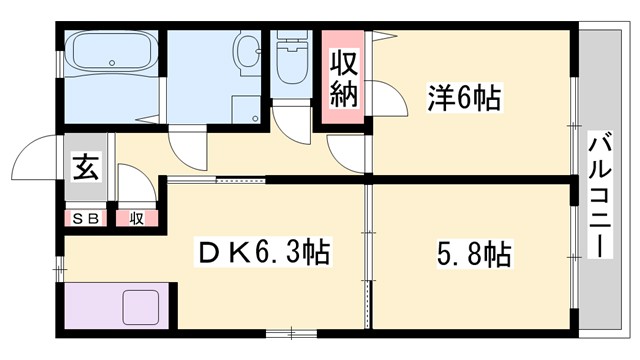 シャーメゾン六分一Ａの間取り