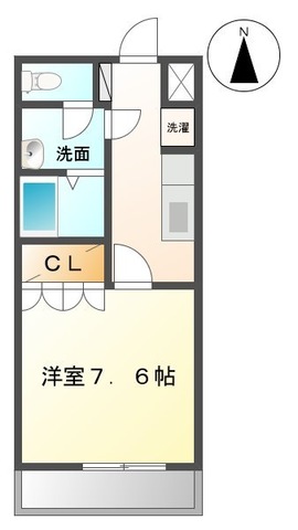 新見市西方のアパートの間取り