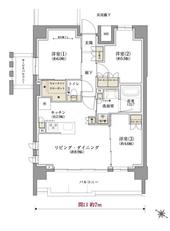 世田谷区船橋のマンションの間取り