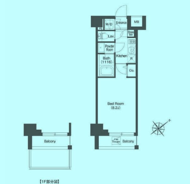 目黒区中目黒のマンションの間取り