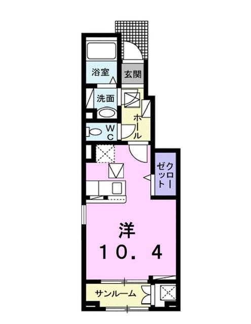 松山市辻町のアパートの間取り