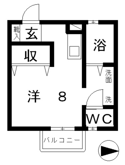 倉敷市上富井のアパートの間取り