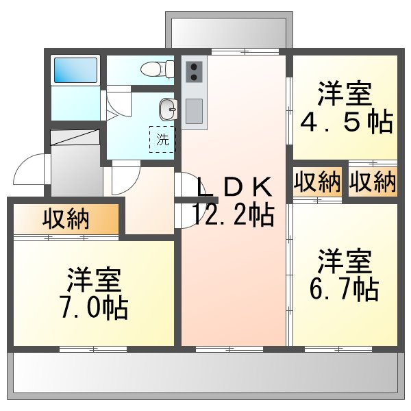 高松市屋島西町のマンションの間取り