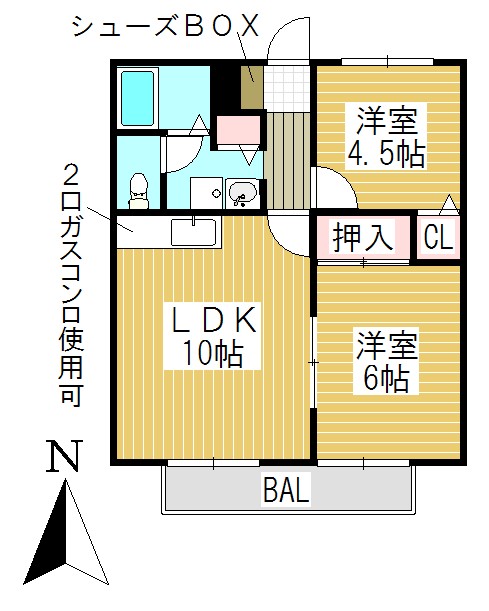 レッカ　Kの間取り