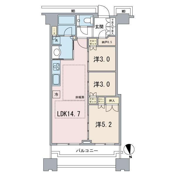 富久クロスコンフォートタワーの間取り