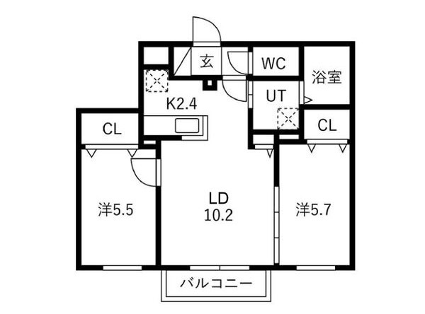 グランディール南郷の間取り写真