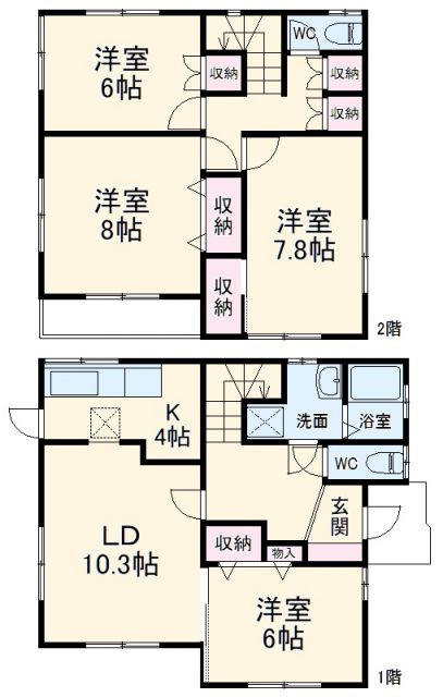夏見台一戸建貸家2号棟の間取り写真