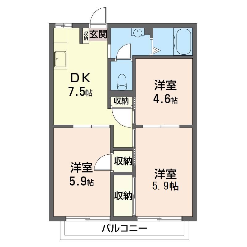 セイオンハイツB棟の間取り