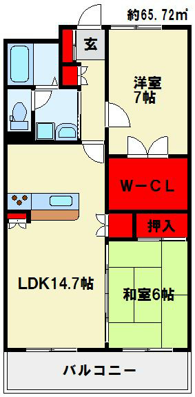 シャトレ大手町　N棟の間取り