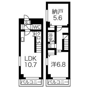 名古屋市北区上飯田南町のマンションの間取り