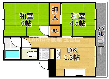 ビューハイツ帝塚山の間取り