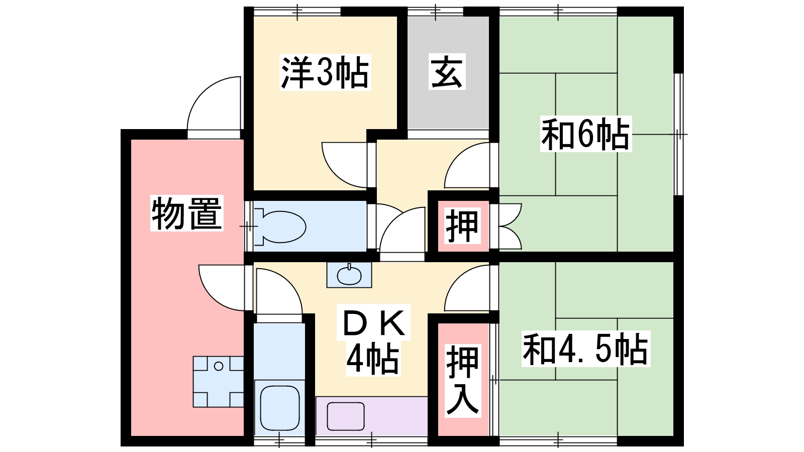 構　２戸１貸家　東棟の間取り