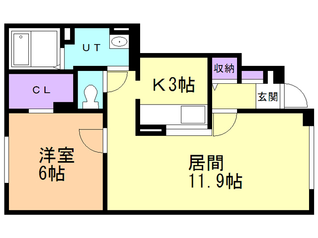 函館市弥生町のアパートの間取り