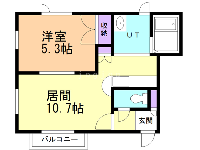 札幌市東区北四十八条東のアパートの間取り