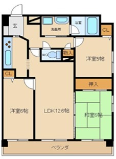 姫路市飾磨区東堀のマンションの間取り