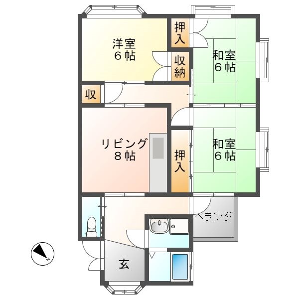 グリーンハイツ257 D棟の間取り