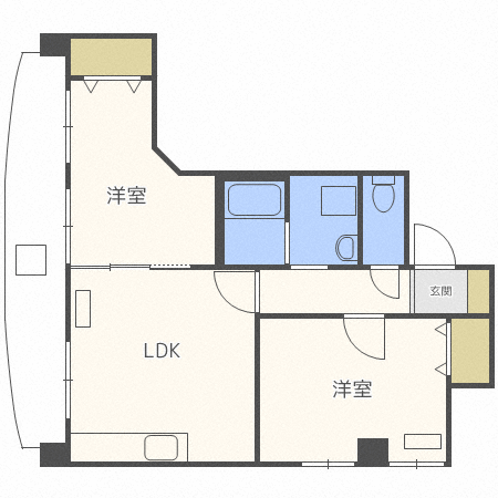 札幌市中央区北一条西のマンションの間取り