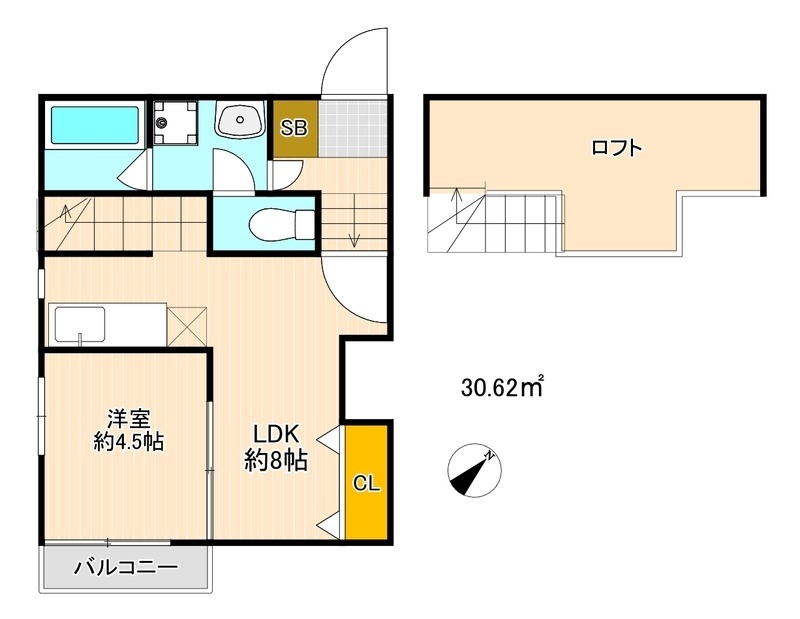 糟屋郡宇美町宇美中央のアパートの間取り