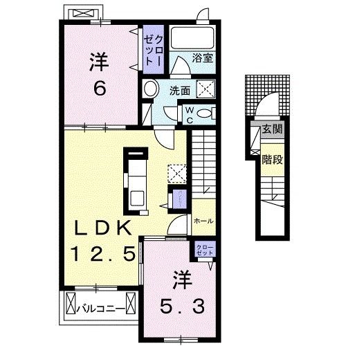 亀山市みずほ台のアパートの間取り