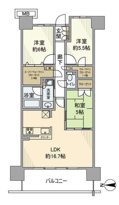 ルネ新白岡駅前の間取り