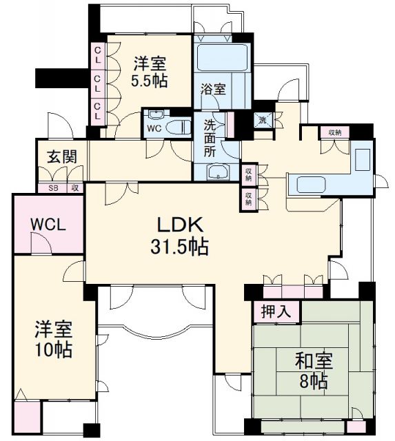 名古屋市東区主税町のマンションの間取り