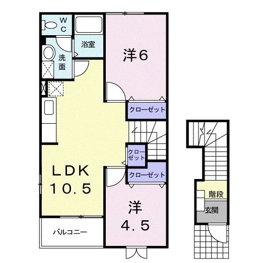 鹿児島市下福元町のアパートの間取り