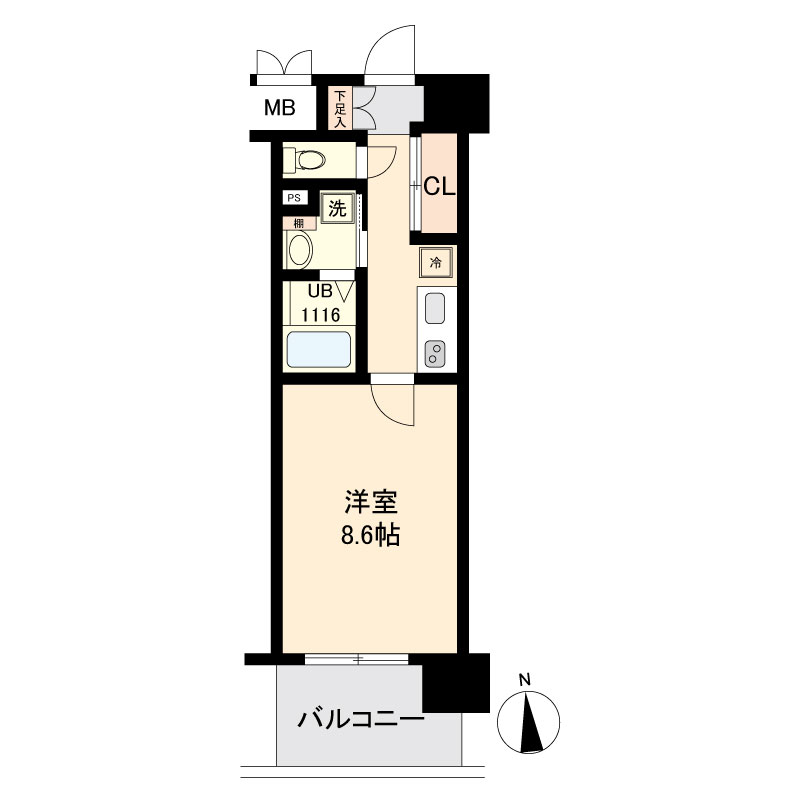 仙台市宮城野区二十人町のマンションの間取り