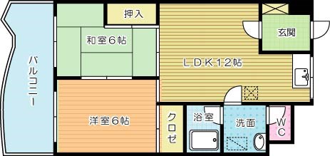 ハニーハイツ三萩野の間取り