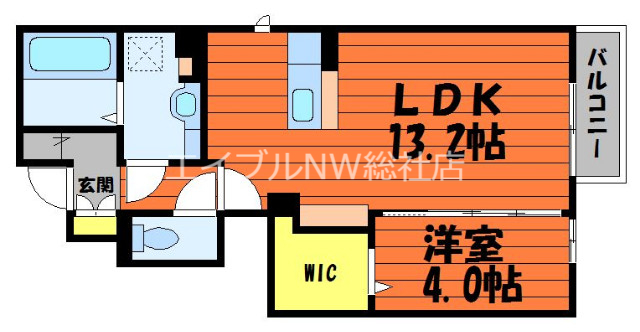 総社市総社のアパートの間取り