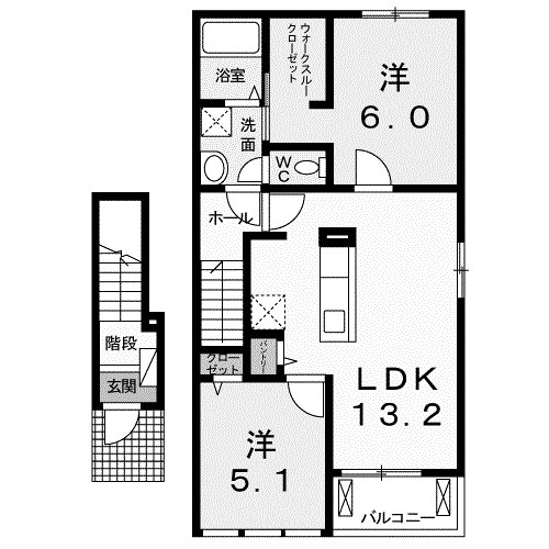 北群馬郡榛東村大字新井のアパートの間取り