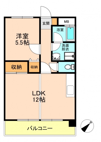 広島市西区観音新町のマンションの間取り