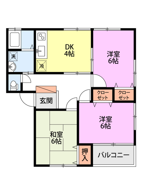 カントリーハイツＢの間取り