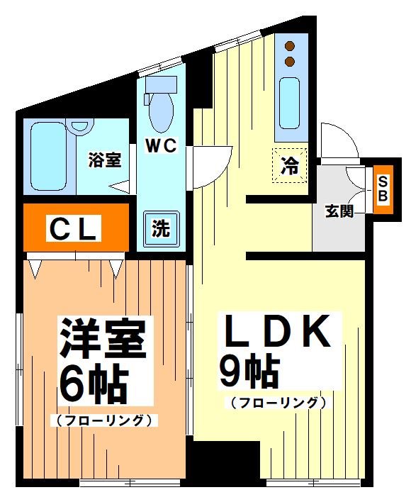 渋谷区幡ヶ谷のマンションの間取り