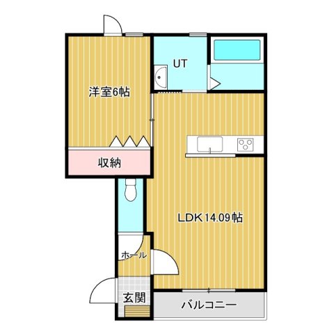 プリマ若松Aの間取り