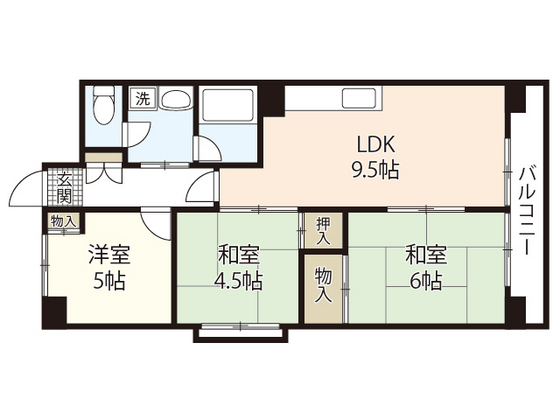 広島市東区光町のマンションの間取り