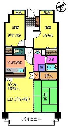 シャルマンフジエスト岸和田の間取り